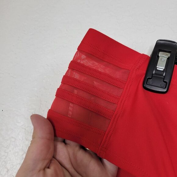 Torrid Size 3X Red Mid-Rise Mesh Ladder Caged Striped Side Bikini Swim Bottoms - Picture 8 of 8